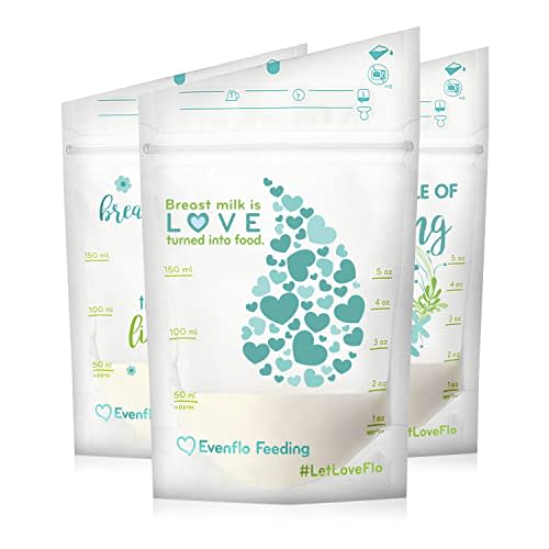 Evenflo Feeding Advanced Breast Milk Storage Bags for Breastfeeding - 5 Ounces (50 Count)