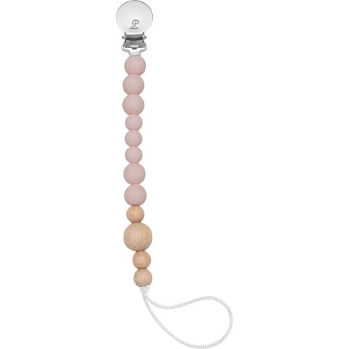 Loulou Lollipop Silicone Soother Pacifier Clip Binky Holder for Newborn and Baby - Color Block - Dusty Rose