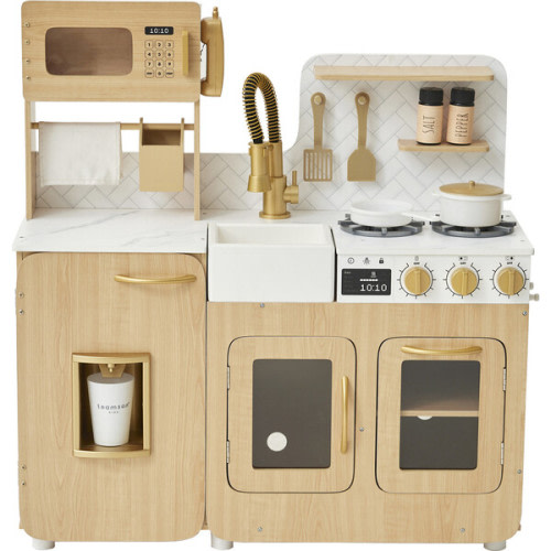 Little Chef Cyprus Medium Play Kitchen - Light Oak/White - Teamson Kids | Maisonette