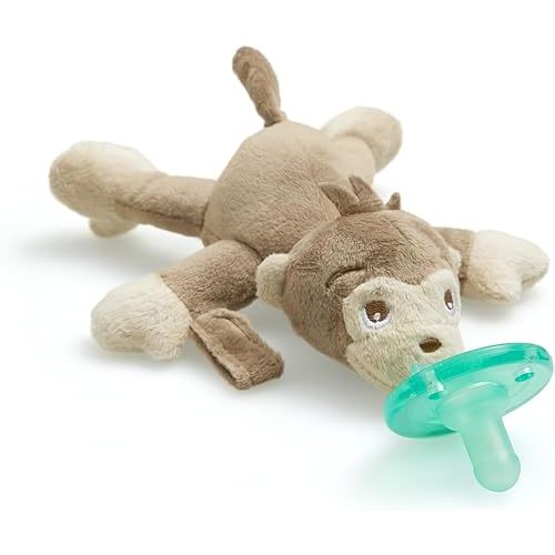 Philips AVENT Soothie Snuggle Pacifier Holder with Detachable Pacifier, 0m+, Monkey, SCF347/02
