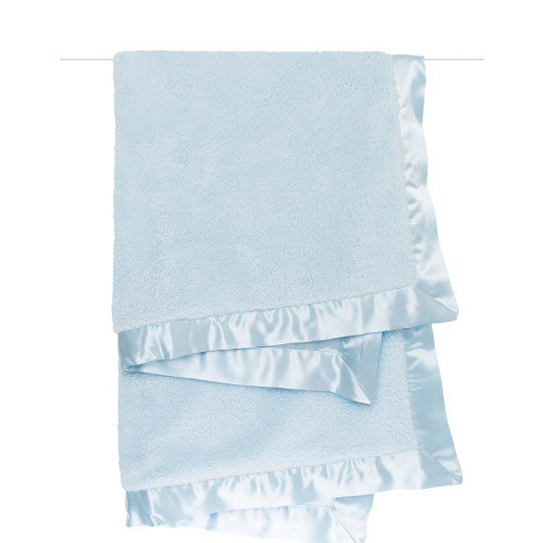 SCBKT Satin/Chenille Blanket Blue - Spoiled Sweet Boutique
