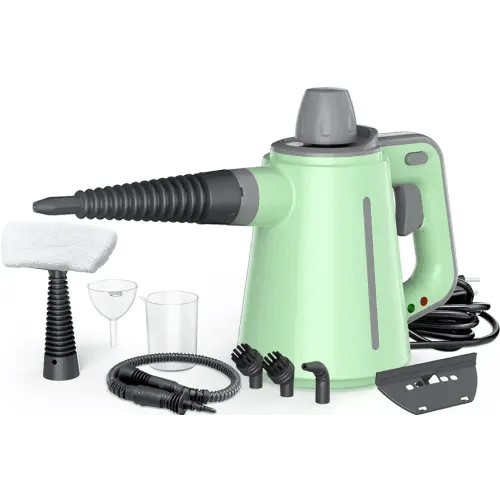 Handheld Steam Cleaner, Pressurized Multi-Surface Steam Cleaner for Home Use with 10pcs Tools and Safety Lock to Remove Grime, Grease, Steamer for Cleaning Floor, Upholstery, Grout and Car