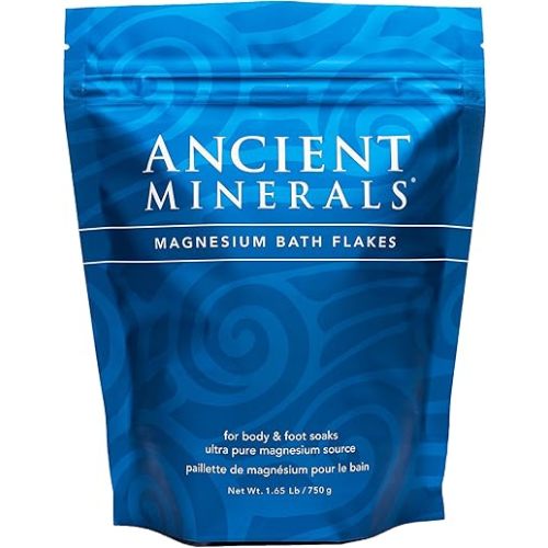 Ancient Minerals Magnesium Bath Flakes of Pure Genuine Zechstein Chloride - Resealable Magnesium Supplement Bag That Will Outperform Leading Epsom Salts 1.65 lbs