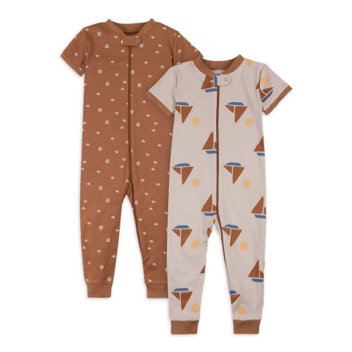 Little Star Organic Baby Unisex, Boy, Girl One Piece Pajamas, 2 Pk, Sizes 12M-5T