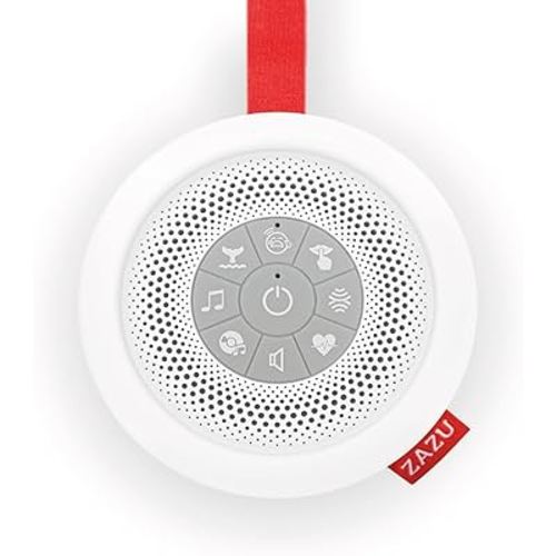 Portable Baby Soother, 6 Calming Sounds, White Noise Hush Machine - for New Parents, Newborn & Infant Sleep Aid, Cry Sensor, Compact & Travel Friendly, Nursery Gift - Suzy by Zazu Kids