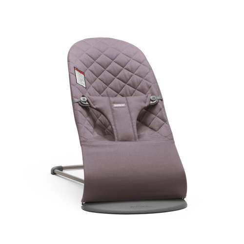 BabyBjorn Bouncer Bliss, Dark Grey Frame, Cotton, Classic Quilt, Dark Purple