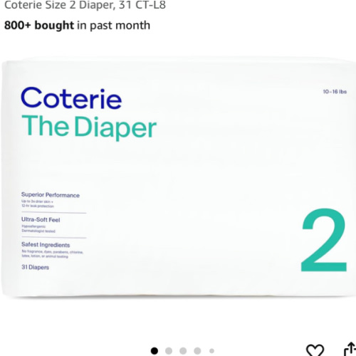 Coterie Size 2 Diaper, 31 CT-L8