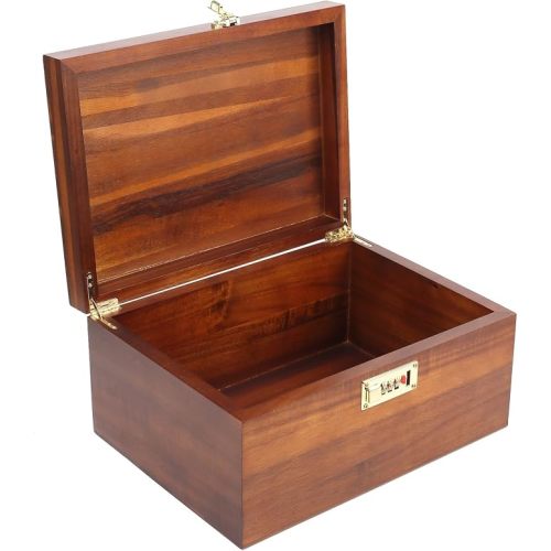 Large Wooden Keepsake Box - Wood Storage Box Decorative Boxes with Lid for Storing Keepsake Memory Gift, 12.5 IN Decorative Boxes for Home Decor-WB004-240303 (brown, 12.5 x 9.4 x 6.1 IN)
