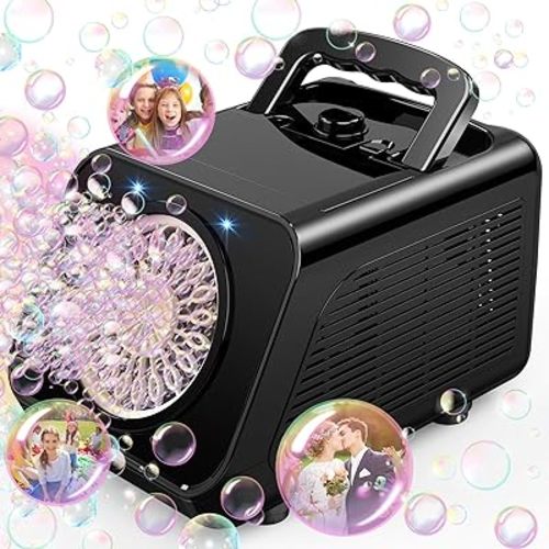 Bubble Machine, Automatic Bubble Blower with 20000+ Bubbles Per Minute, Portable Bubble Machine for Kids and Toddler with 2 Speed Levels, Outdoor Toys for Parties, Birthday, Wedding, Christmas