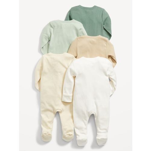 Unisex 2-Way-Zip Footie Sleep & Play One-Piece 5-Pack for Baby | Old Navy