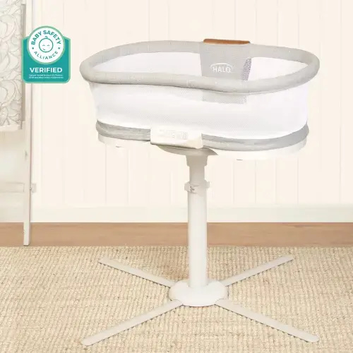 HALO - BassiNest Luxe Vibrating Bassinet, Bedside Sleeper - white