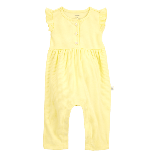 Baby Flutter Sleeves Jumpsuit - Yellow - Carter's | Carter's