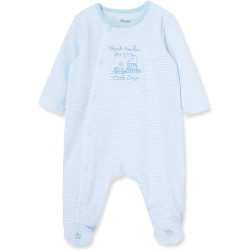 Little Me Clothes for Baby Boys' 100% Cotton Scratch-Free Tag Footie Sleeper, Preemie to 9 Months