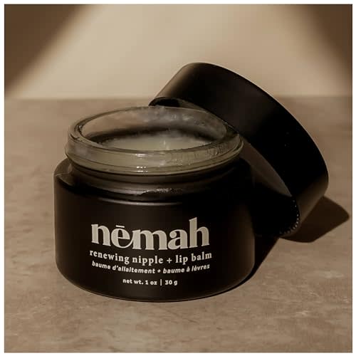 Nemah - Organic Nipple Balm, Nipple Cream Safe for Breastfeeding - 2-in-1 Nipple Butter & Lip Balm, Nursing Nipple Balm - Non-Greasy, Vegan, & Cruelty-Free - 1 oz.