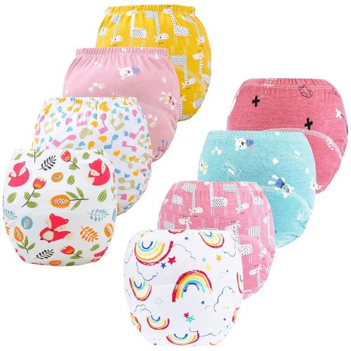 Potty Training Underwear for Boys Girls, Learning Designs Training Pants (8 Packs, 2-4T, Red)