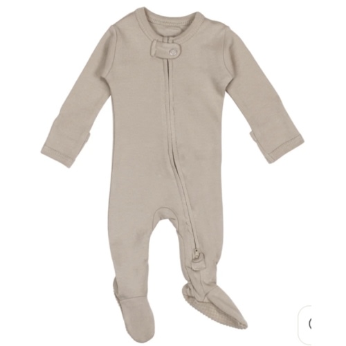 Organic 2-Way Zipper Footie in Oatmeal – L'ovedbaby (0-3mo)