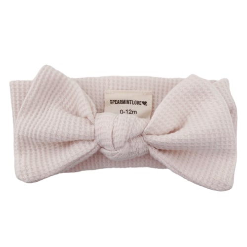 Organic Waffle Knot Bow, Snow