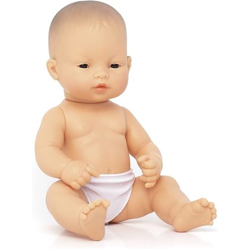 Miniland Educational - 12.63'' Anatomically Correct Newborn Baby Doll, Asian Girl