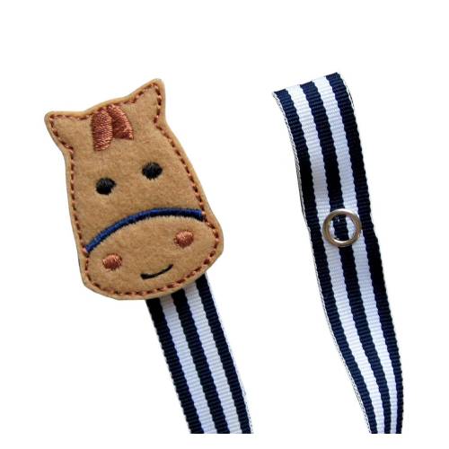 Baby Boy Horse Clip, Navy Blue Horse Pacifier Clip, Horsey Pacifier Holder, pchorse01