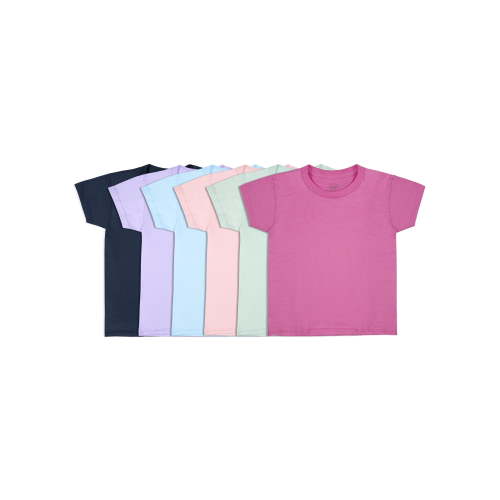 Fruit of the Loom Toddler Girl EverSoft Cotton Crew T-Shirts, 6-Pack, Sizes 2T-5T