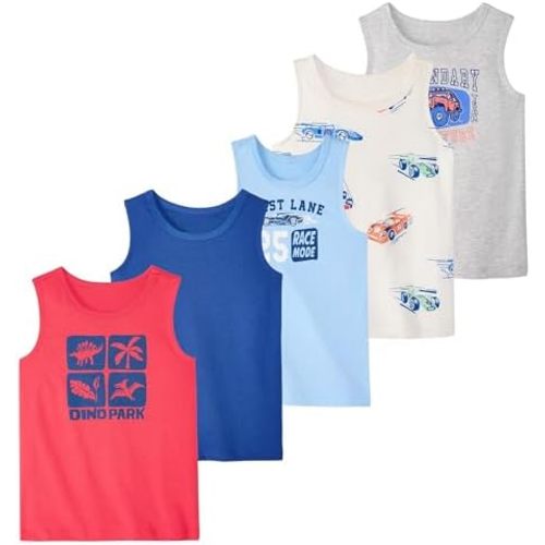 Garanimals Baby & Toddler Boy Tank Tees - Kid's Sleeveless Tank Top - Size 0-6T - 5 Pack