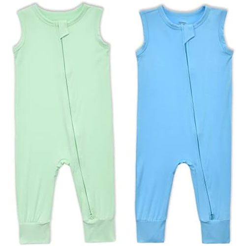 Baby Sleeveless Romper Zipper Toddler Summer Jumpsuit Rayon Outfits Infant Footless Pajamas 0-24m