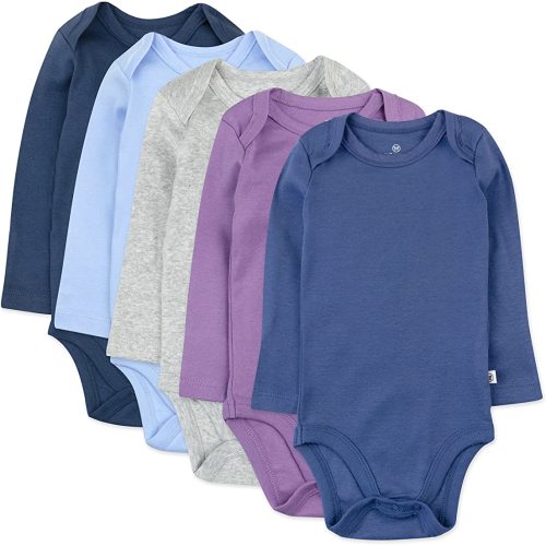 12M HonestBaby baby-girls Multi-pack Long Sleeve Bodysuits One-piece Organic Cotton for Infant Baby Girls (Legacy)