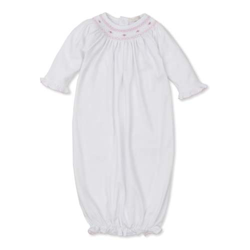 CLB Fall Bishop 23 White/Pink Hand Smocked Sleep Sack