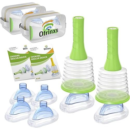 Choking Rescue Device 2 Sets - Home Kit & Travel Kit - FSA/HSA Eligible Anti Choking Device, Portable Airway Suction Device for Kids and Adults