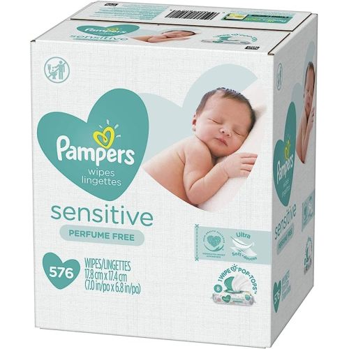 Pampers Baby Diaper Wipes Sensitive 9X Refill, 576 Count