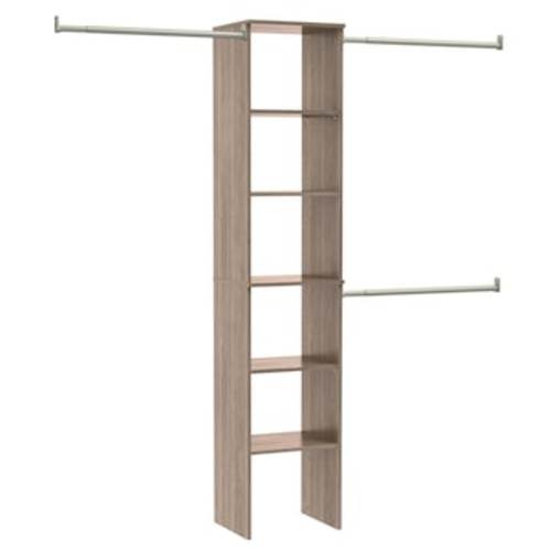 ClosetMaid BrightWood 4-ft to 9-ft W x 6.85-ft H Latte Solid Shelving Wood Closet System 10000-02637 at Lowes.com