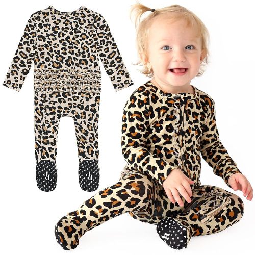 Amazon.com: Posh Peanut Footie Pajamas for Baby Girls – Sleepers in Ultra-Soft Viscose from Bamboo with 2-Way Zipper & Ruffle Trim – Newborn to Toddler Sleepwear (Vintage Pink Rose, 3-6 Months): Clothing, Shoes & Jewelry