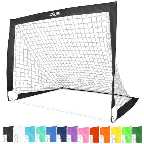 GoSports Portable Soccer Goals for Kids - 13 Color Options - Choose 4 x 3 ft or 6 x 4 ft - Team Tone Pop Up Nets for Backyard