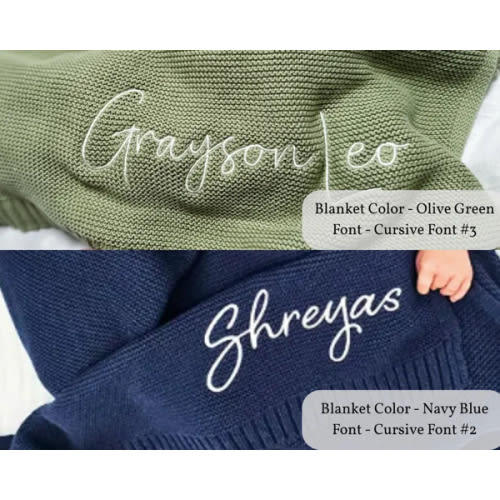 Personalized Knit Baby Blanket, Custom Knit Baby Blanket, Embroidered Baby Name Blanket, Newborn Blanket Keepsake, Unique Baby Shower Gift