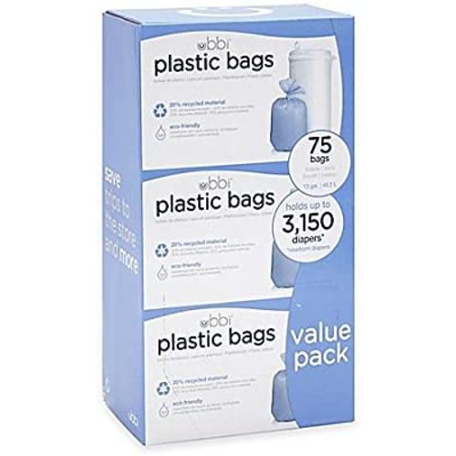 Ubbi Diaper Pail 75-Count Value Pack Plastic Bags