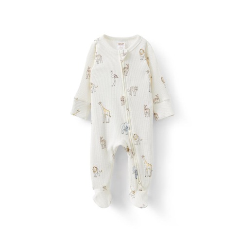 Organic Pointelle Zip All In One Romper