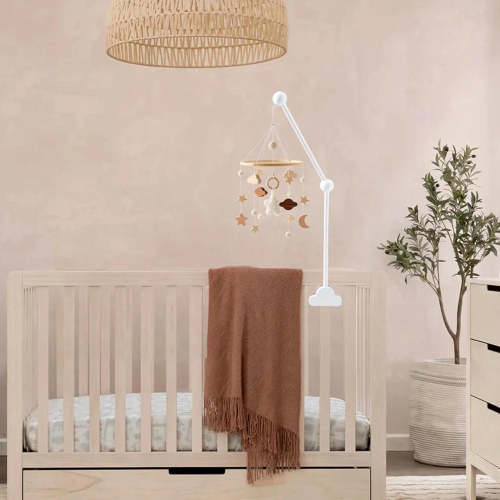 Wooden Cot Arm - White Cloud Design
