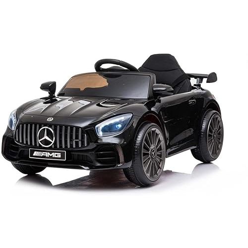 Licensed Mercedes Benz GTR Electric Ride-On Car for Kids – Black – Realistic Design, 3km/h Speed, Towing Handle, Battery Indicator, 25kg Capacity – Ages 3+