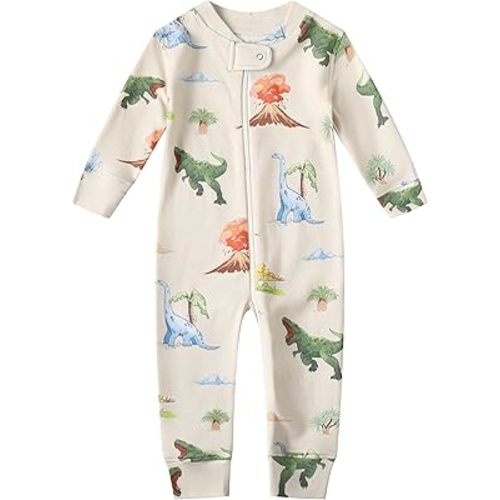 Owlivia Organic Cotton Baby Boy Girl Zip up Sleep 'N Play Pjs, Footless, Long Sleeve