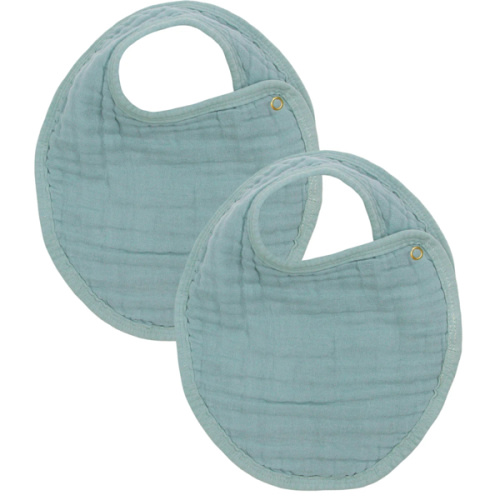 Cloud Muslin Bib 2 Pack - Steel