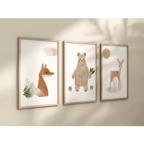 Boho Nursery Decor, Gender Neutral Nursery, Woodland Nursery, Animal Prints, Forest Animal Prints, Boho Prints, Baby Decor, Nature Nursery
