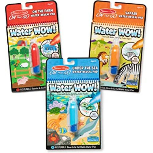 Melissa & Doug Water Wow! - Water Reveal Pad Bundle - Farm, Safari & Under The Sea, Gold, 1 Count (Pack of 3)