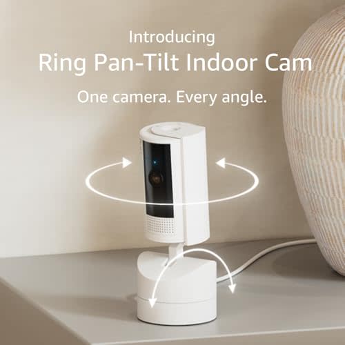 Introducing Ring Pan-Tilt Indoor Cam, easy DIY install meets plug-in protection with 360° pan and 169° tilt (2024 release), White