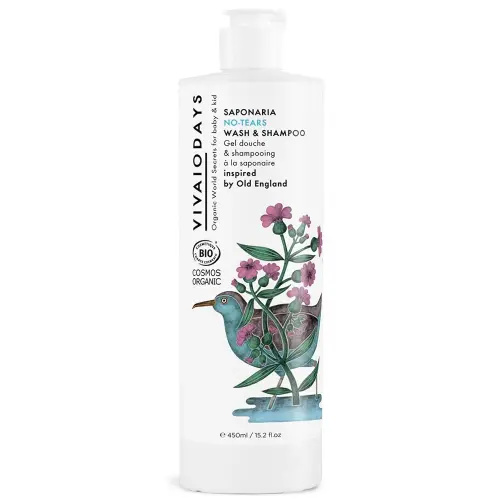 Organic Saponaria No-Tears Wash & Shampoo, Mild, Gentle and Soap Free 15.2 fl.oz.| 450 ml