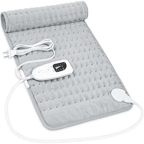 Electric Heating Pads,Heating Pads for Back,Shoulder,Hot Pad for Neck and Arms,Abdomen,Moist Heated Pad for Legs and Knee,Auto Shut Off(Light Gray, 24''×12'')