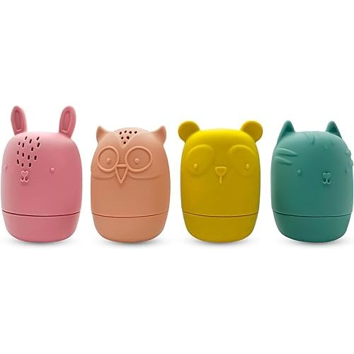 Silicone Bath Toys for Kids Ages 1-3 | Mold Free Bath Toys for Infants Toddlers | Eco-Friendly Animal Squirts Bathtub Toys | 1 Year Old Bath Shower Toys for Boys Girls