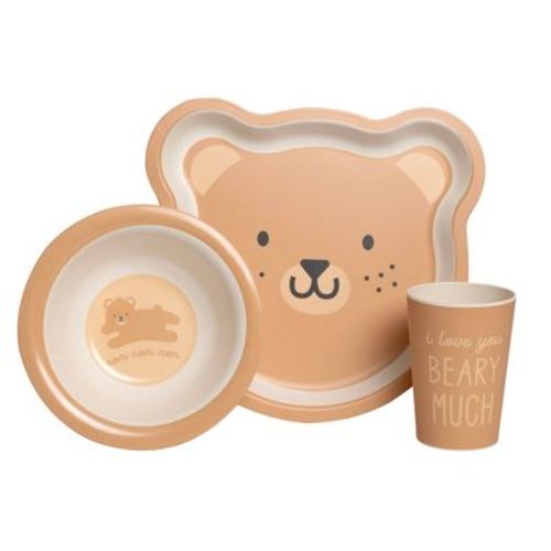 Pearhead 3pc Bamboo Feeding Set - Bear