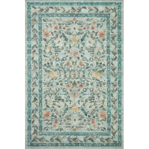 Rifle Paper Co. x Loloi Courtyard Sage Area Rug feat. CloudPile