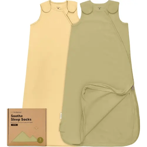 2-Pack Organic Baby Sleep Sacks, 100% Cotton - Soft & Breathable 0.5TOG Baby Wearable Blanket, Toddler Sleeping Sack 6-18 Months, Easy to Wear Transitional Swaddles for Newborns, Infants (Avocado, M)