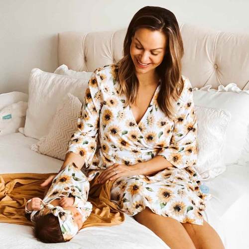 Savannah's Sunflowers Knit Maternity Robe*